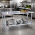 Thumbnail image #2 for Duke 72 x 36 Inch Stainless Steel Work Table with Undershelf, Flat Top