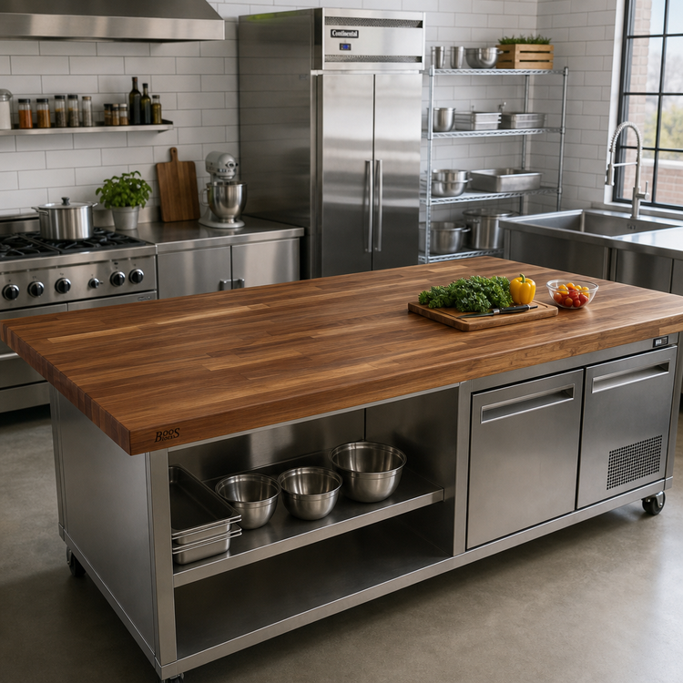 Product image #2 for Boos Block American Black Walnut Blended Edge Grain Kitchen Countertop, 120 x 42 x 1-1/2 Inch, Oil Finish