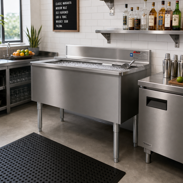 Product image #2 for Eagle Group 2200 Series Underbar Ice Bin/Cocktail Unit, 48" W x 24" D, 139 lb. Capacity