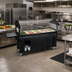 Thumbnail image #3 for SixStar 6-Foot Portable Ice-Cooled Food Bar with Enclosed Storage, Sliding Doors and Acrylic Sneeze Guard, Black