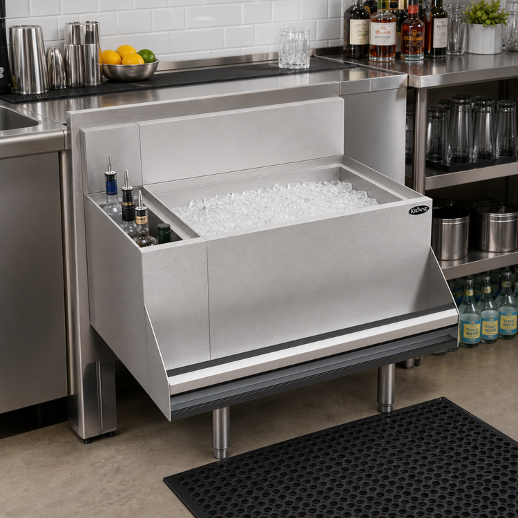 Product image #2 for Krowne Royal Series 30-Inch Underbar Combination Ice Bin with Bottle Well and 10-Circuit Cold Plate