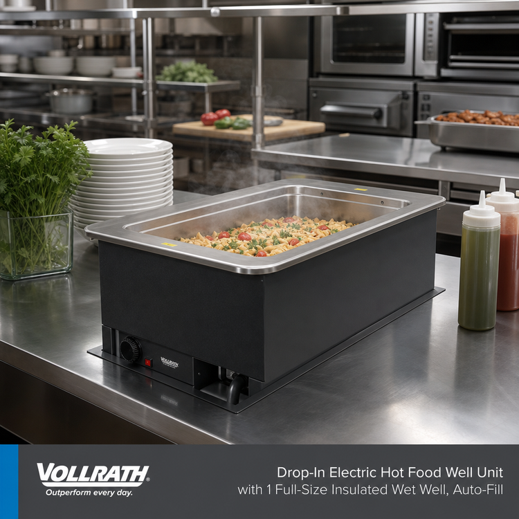 Product image #2 for Vollrath Drop-In Electric Hot Food Well Unit with 1 Full-Size Insulated Wet Well, Auto-Fill