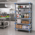 Thumbnail image #2 for Quantum Millenia 54 Inch W x 24 Inch D x 50 Inch H 5-Shelf Polymer Shelving Unit with Dunnage Stand