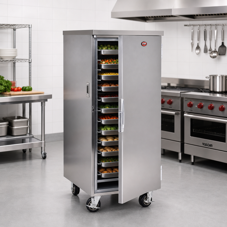 Product image #2 for Stainless Steel Insulated Half-Height Enclosed Transport Cabinet with 14 Adjustable Universal Tray Slides