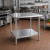 Thumbnail image #2 for Advance Tabco 30 x 30 Inch Square Stainless Steel Flat Top Work Table with Adjustable Undershelf