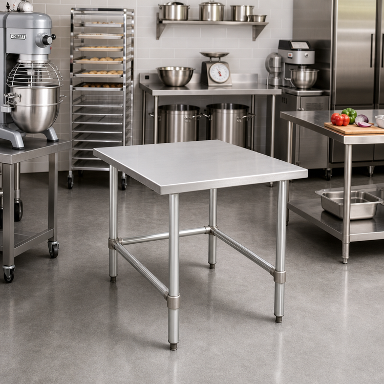 Product image #2 for Eagle TMS3036 Tubular Mixer Stand — 36" W x 30" D, 16‑Gauge 300 Series Stainless Steel Top, 600 lb Capacity