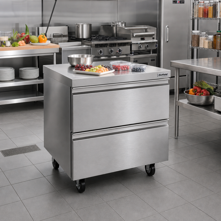 Product image #2 for Delfield 32-Inch One-Section Undercounter Freezer Worktop with 2 Drawers