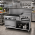 Thumbnail image #2 for Garland GF Starfire Pro 60-Inch Gas Restaurant Range with 6 Open Burners, 24-Inch Raised Griddle/Broiler, Standard Oven and Storage Base