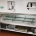 Thumbnail image #2 for Quantum Store Grid Tray Drying Rack, 46-1/2 Inch W x 14 Inch D x 11-1/4 Inch H, Green Epoxy Antimicrobial Finish