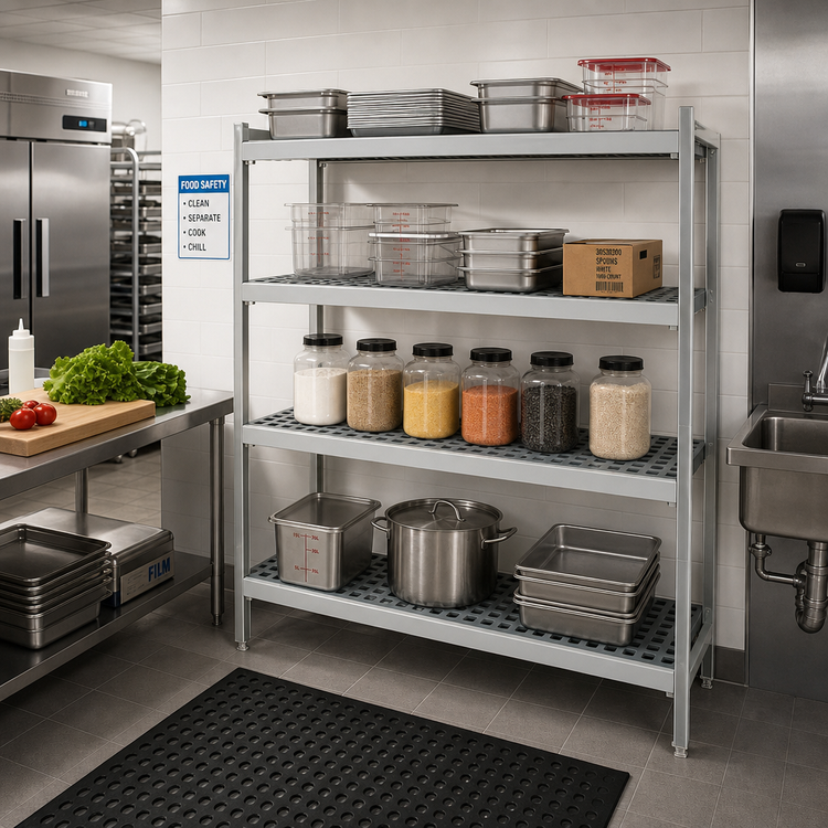 Product image #2 for Fermostock 4-Tier Polymer Shelving Expansion Kit, 59W x 18D x 83H, Gray