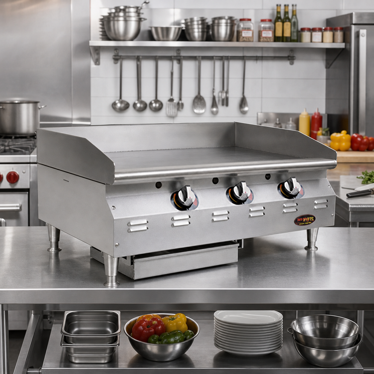 Product image #2 for RedHots Chef's Line Extra-Deep 36-Inch Countertop Liquid Propane Gas Griddle