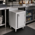Thumbnail image #2 for Freestanding Slim-Line 24-Inch Wide by 18-Inch Deep Stainless Steel Underbar Storage Cabinet with Drainboard and Right-Hinged Locking Door