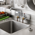 Thumbnail image #2 for OptiFlow Heavy Duty Shallow Splash Mount Solid Body Faucet with 12-Inch Swing Spout