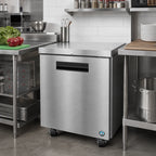 Thumbnail image #2 for Hoshizaki Steelheart UR27B-01 27-Inch Undercounter Reach-In Refrigerator, 1-Section, Solid Door, Stainless Steel