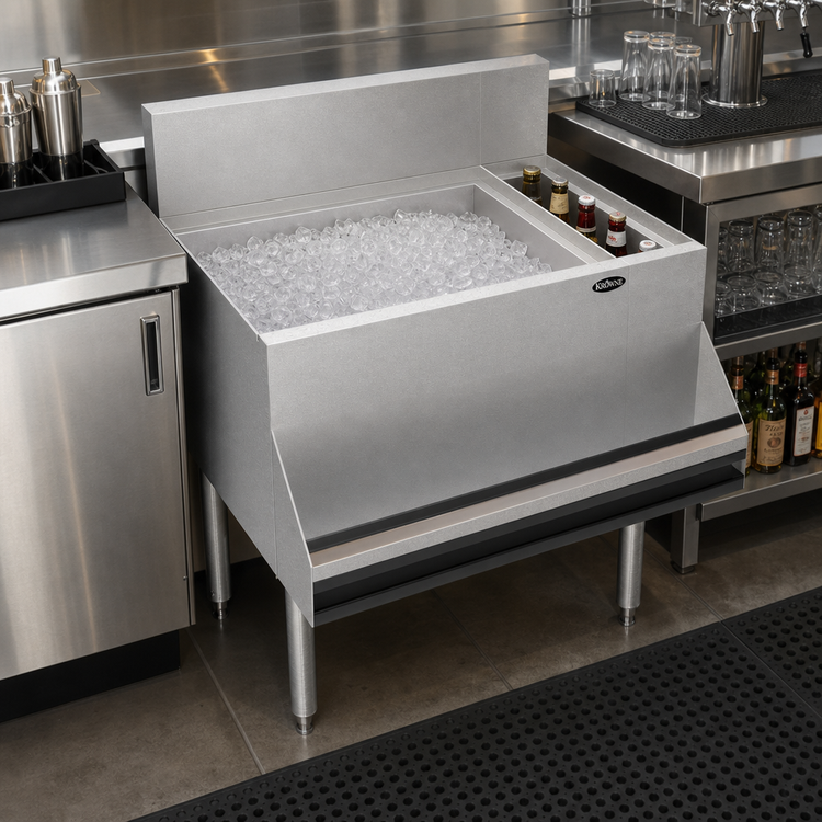 Product image #2 for Krowne Royal Series 30-Inch Underbar Combination Ice Bin with Bottle Well