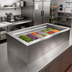 Thumbnail image #2 for Delfield Drop-In Ice Cooled Cold Pan, 6-Pan Capacity, Stainless Steel Top & Interior, 81-3/4-Inch Wide