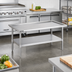 Thumbnail image #2 for Eagle Group 48-3/8 Inch x 30-3/8 Inch Stainless Steel Top Griddle/Equipment Stand with Open Base and Adjustable Undershelf