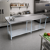 Thumbnail image #2 for 84-Inch x 18-Inch Stainless Steel Work Table with 1-1/2-Inch Rear Riser and Adjustable Undershelf
