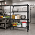 Thumbnail image #2 for Quantum Stationary Wire Shelving Starter Kit, 54 Inch W x 21 Inch D x 54 Inch H, Black Epoxy Antimicrobial Finish