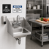 Thumbnail image #2 for Sapphire Manufacturing SMHS-02-D Wall-Mounted Stainless Steel Hand Sink with Faucet, Splash Guards, and Basket Drain