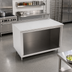 Thumbnail image #2 for John Boos Open Front Cabinet Base Work Table with 14-Gauge Stainless Steel Top, 84 x 30 Inches, 1-1/2-Inch Rear Riser