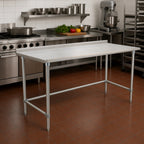Thumbnail image #2 for Eagle Group BlendPort® BPT-2448STB-UT 48 x 24-Inch 430 Stainless Steel Work Table with Rolled Edge and 1-1/2-Inch Rear Upturn