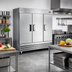 Thumbnail image #2 for Omcan 72 Cu. Ft. Three-Section Reach-In Refrigerator with Bottom-Mount Self-Contained Refrigeration