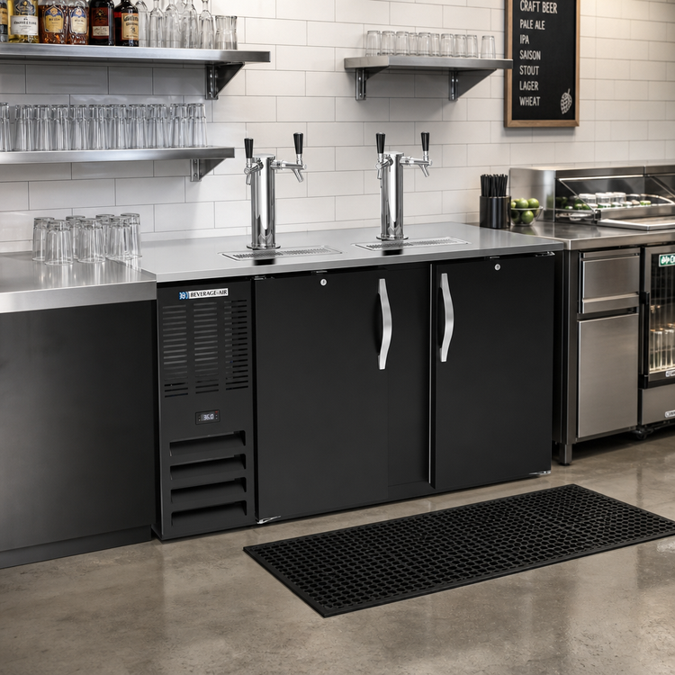 Product image #2 for Beverage-Air 58-Inch Direct Draw Beer Dispenser with Solid Doors, Dual Towers, and 3-Keg Capacity
