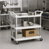 Thumbnail image #2 for Rubbermaid Commercial Xtra 3-Shelf Open-Sided Utility Bus Cart, Off White
