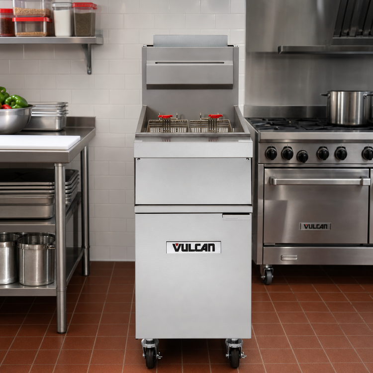 Product image #3 for Vulcan GRM Series 21-Inch Free-Standing Gas Fryer, 85-90 lb Capacity, Millivolt Controls