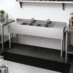 Thumbnail image #2 for Krowne Silver Series 18-64C Four-Compartment Underbar Sink with Dual Drainboards, 72-Inch Wide, Faucet Included