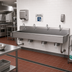 Thumbnail image #2 for Advance Tabco 4-Station Wall Mounted Knee Operated Multiwash Hand Sink with Gooseneck Spouts, 80 Inch, 304 Stainless Steel