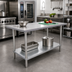 Thumbnail image #2 for Standard Series 48-Inch x 24-Inch Flat Top 18-Gauge 430 Stainless Steel Work Table with Galvanized Undershelf