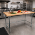 Thumbnail image #2 for John Boos 36 x 24 Inch 2-1/4 Inch Thick Northern Hard Rock Maple Edge Grain Work Table with Stainless Steel Legs