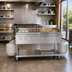 Thumbnail image #2 for KoolMore 60-Inch Mobile Outdoor Charbroiler Grill with 8 Burners, Dual 30-Inch Griddle Plates, Propane