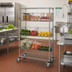 Thumbnail image #2 for Quantum Mobile Basket Unit with 3 Adjustable Baskets and Wire Shelves, 36W x 24D x 69H
