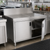 Thumbnail image #2 for Advance Tabco Prestige Supreme 48-Inch Stainless Steel Underbar Drainboard Cabinet with Removable Hinged Doors