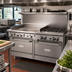 Thumbnail image #2 for Garland GF Starfire Pro 60-Inch Gas Restaurant Range with 4 Open Burners, 36-Inch Thermostatic Griddle, and 2 Standard Ovens