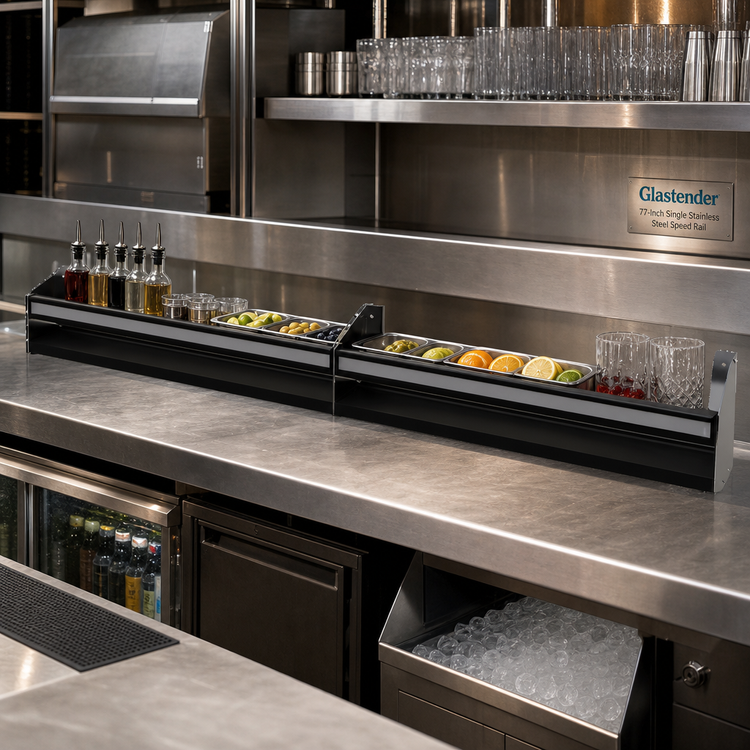 Product image #2 for Glastender 77-Inch Single Stainless Steel Speed Rail