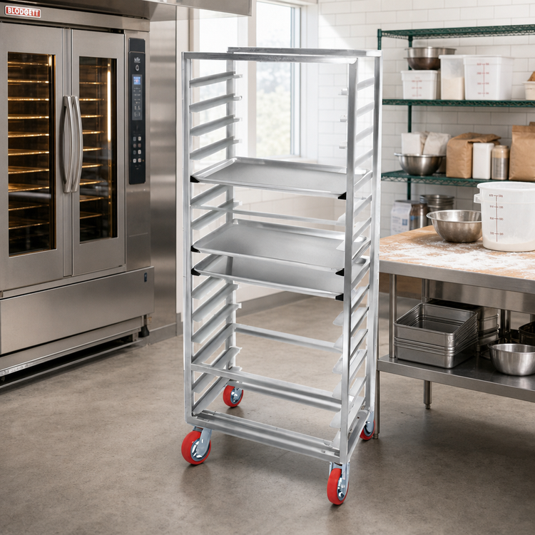 Product image #2 for Channel Lifetime Tough Extra Heavy-Duty Side-Load Aluminum Bun Pan Rack, 15-Pan Capacity, 29 x 18 x 70 in.