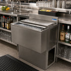 Thumbnail image #3 for BK Resources UBB-18-IBCP24-7 Underbar Insulated Ice Bin with 7-Circuit Cold Plate, 66 lb Capacity, 304 Stainless Steel, 4-Inch Backsplash