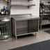 Thumbnail image #2 for Spec-Master Marine Series Underbar Stainless Steel Work Table with Cabinet Base, Open Front, and 4-1/2 Inch Backsplash, 36 x 24 Inches