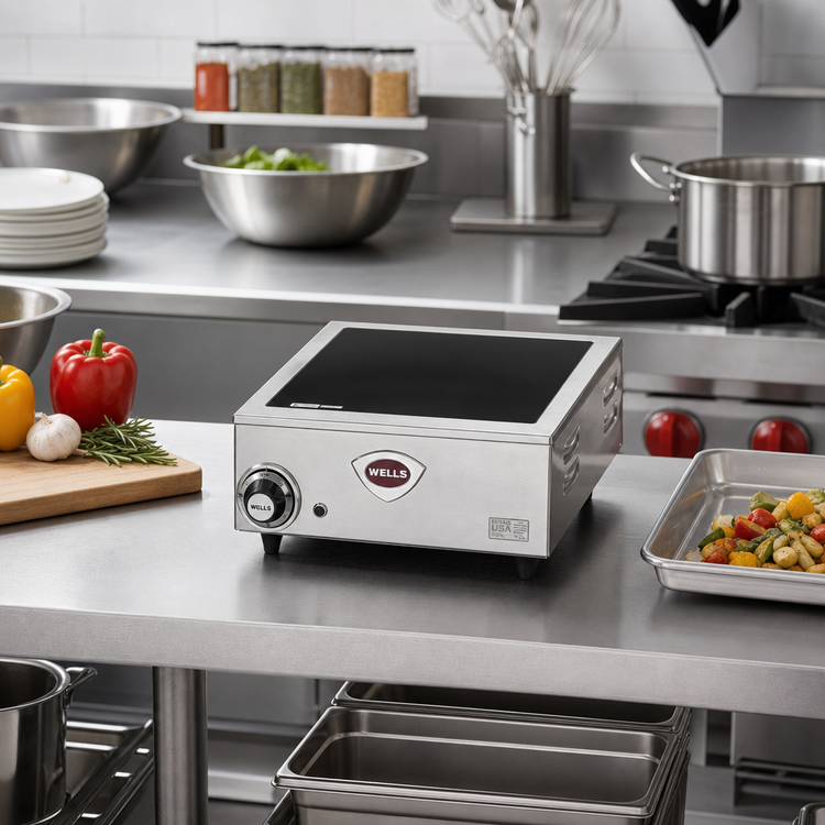 Product image #2 for Wells HC-100 Countertop Electric Glass-Ceramic Hotplate, 1 Burner, 120V