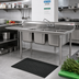 Thumbnail image #2 for Eagle Group 414 Series Coved Corner Three-Compartment Sink with 18-Inch Left Drainboard, 93-Inch Wide