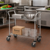 Thumbnail image #2 for Quantum 30 x 24 Inch Chrome-Plated 2-Shelf Utility Bus Cart