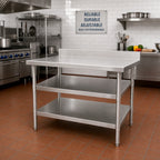 Thumbnail image #2 for Eagle Group 3060SADJUS-18/3 60 x 30 Inch Adjustable 18/304 Stainless Steel Work Table Undershelf for Uni-Lok Hat Channel Frame Tables