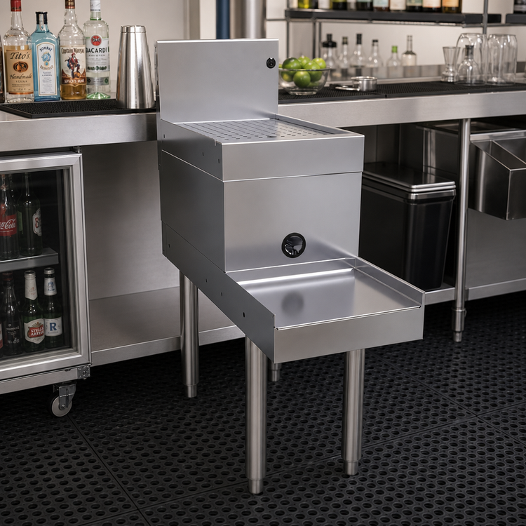 Product image #2 for Glastender DBSB-12 12-Inch Underbar Stainless Steel Blender Station with Drainboard Top