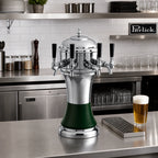Thumbnail image #2 for Perlick Corporation 4056GR5BPC Glycol-Cooled 5-Faucet Countertop Draft Beer Tower, Polished Chrome with Green Ceramic Skirt