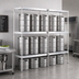 Thumbnail image #2 for New Age Aluminum Keg Rack with 3 T-Bar Shelves, 93W x 18D x 76H, 10 Half-Barrel or 34 Sixth-Barrel Capacity
