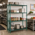 Thumbnail image #2 for Quantum 60 in. W x 12 in. D x 74 in. H 4-Shelf Stationary Wire Shelving Starter Kit, Green Epoxy, 600-800 lb. Capacity